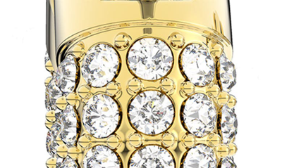 Shop Swarovski Dextera Pavé Hoop Earrings In Crystal Gold