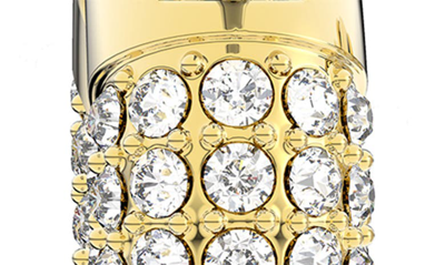 Swarovski Gold-tone Pave Crystal Dextera Hoop Earrings, 0.62" In Crystal Gold