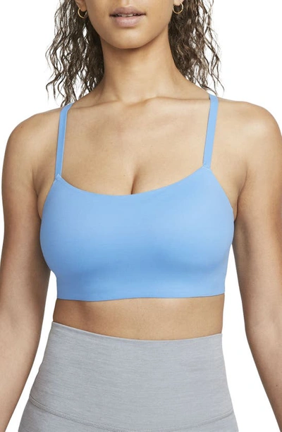 Dri-fit Indy Luxe Women's Light-support 1-piece Pad Convertible Sports Bra  In Coast,iron Grey