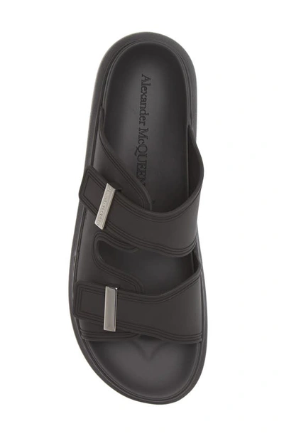 Shop Alexander Mcqueen Oversize Slide Sandal In Black/ Silver