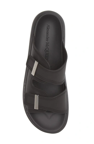 Alexander Mcqueen Alexander Mc Queen Hybrid Double Buckle Black Sandals In Black/ Silver
