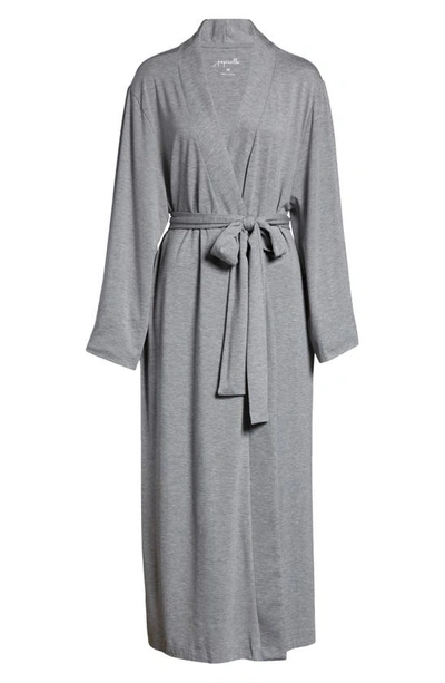 Shop Papinelle Basic Knit Robe In Dark Grey