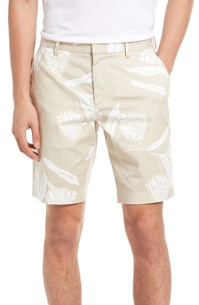 Hugo Boss Slice Floral Print Cotton Blend Chino Shorts In Lt Bge | ModeSens