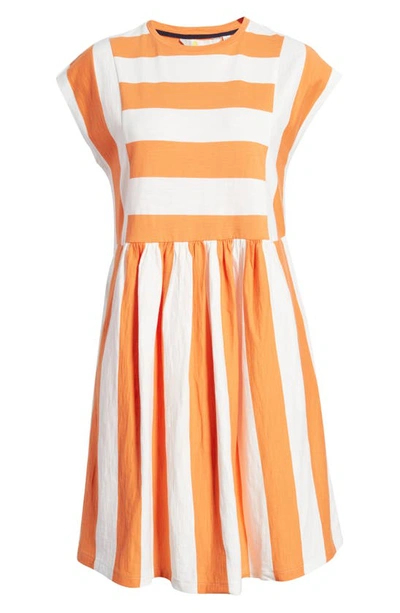 Shop Boden Cotton Jersey T-shirt Dress In Dusty Orange And Ivory Stripe