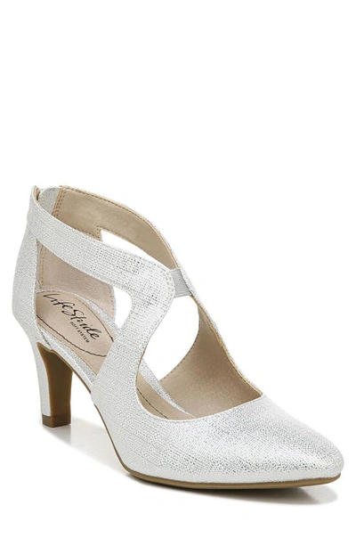 Lifestride Giovanna 2 Womens Comfort Insole Cut-out Pumps In Silver