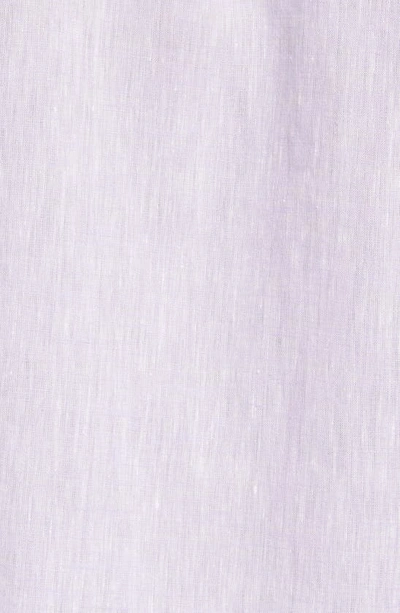 Shop Rodd & Gunn Ellerslie Short Sleeve Linen Button-up Shirt In Lilac