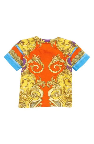 Shop Versace Barocco Goddess T-shirt In 5l290 Dark Orchid Sun