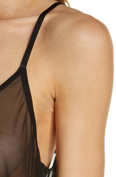 Coquette Sheer Chemise In Black