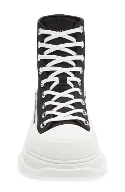 Shop Alexander Mcqueen Tread Slick High Top Sneaker In Black/ White