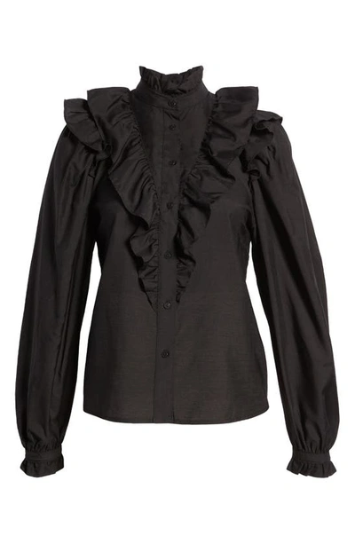Shop & Other Stories Ruffle Blouse In Black