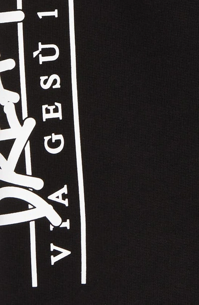 Shop Versace Dream Via Gesù Logo Cotton Shorts In 2b020 Black White