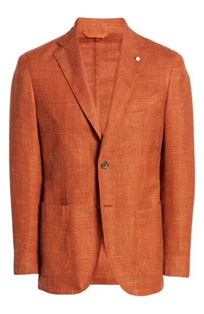 Shop Lbm Trim Fit Solid Wool Blend Sport Coat In Orange