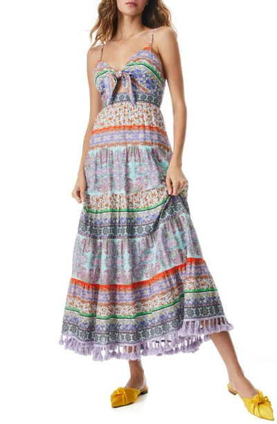 Shop Alice And Olivia Minka Tieft Mix Print Cotton Maxi Dress In Ritzy/ Multi