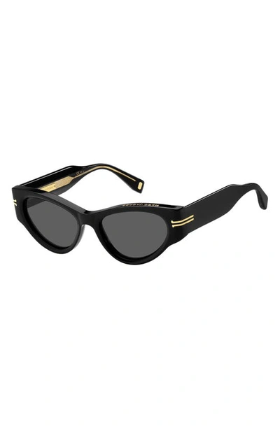Shop Marc Jacobs 53mm Cat Eye Sunglasses In Black / Grey
