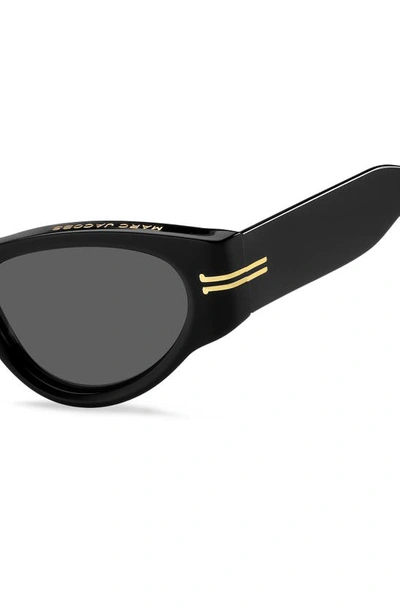 Shop Marc Jacobs 53mm Cat Eye Sunglasses In Black / Grey