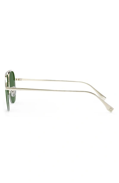 Shop Fendi The  Travel 57mm Geometric Sunglasses In Gold / Green Mirror