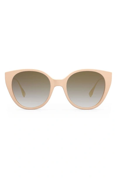 Shop Fendi The  Baguette 54mm Round Sunglasses In Shiny Pink / Gradient Brown