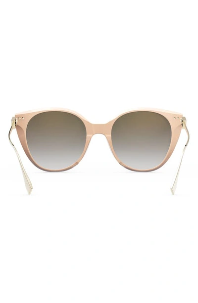 Shop Fendi The  Baguette 54mm Round Sunglasses In Shiny Pink / Gradient Brown