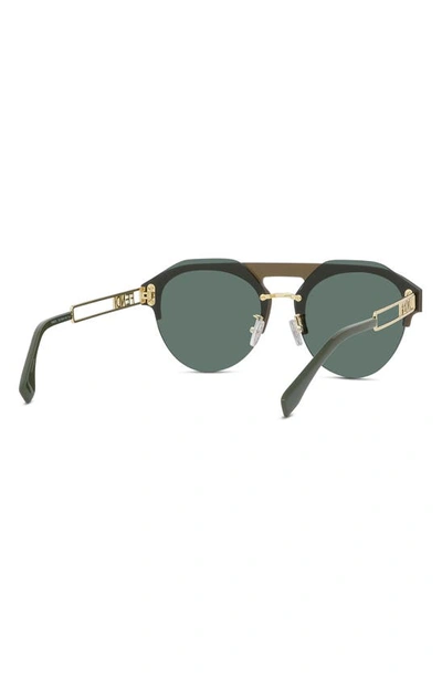 Shop Fendi Technicolor Round Sunglasses In Gold / Green Mirror
