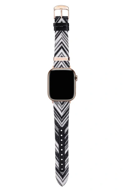 Shop Missoni Zigzag Leather 24mm Apple Watch® Watchband In Multi