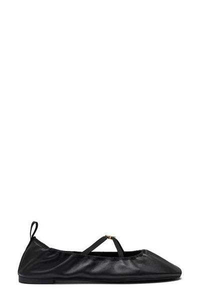 Shop Tory Burch Scrunch Ballet Flat In Perfect Black/ Perfect Black