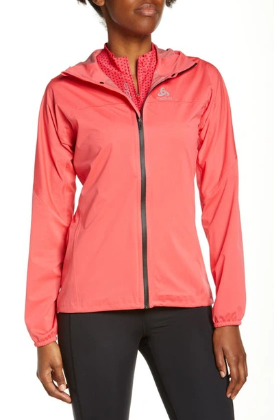 Shop Odlo Zeroweight Waterproof Jacket In Paradise Pink