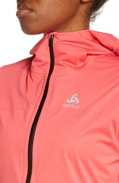 Shop Odlo Zeroweight Waterproof Jacket In Paradise Pink