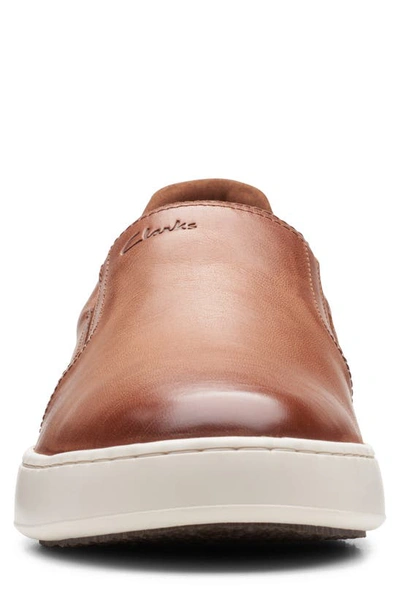 Shop Clarks Courtlite Slip-on Sneaker In Tan Leather