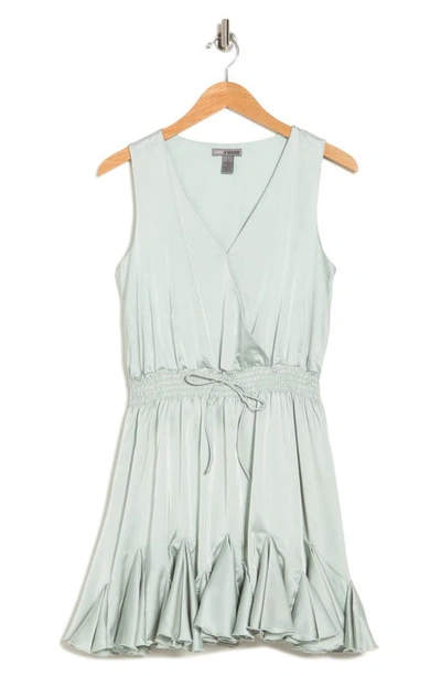 Shop Love By Design Camilla Sleeveless Wrap Mini Dress In Sage