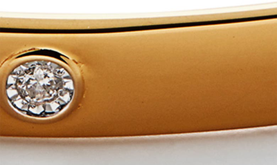 Shop Monica Vinader Essential Diamond Hinged Bangle Bracelet In 18ct Gold Vermeil On Silver