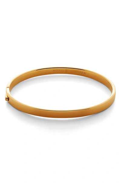 Monica Vinader Gold Essential Bangle In 18ct Gold Vermeil On Silver