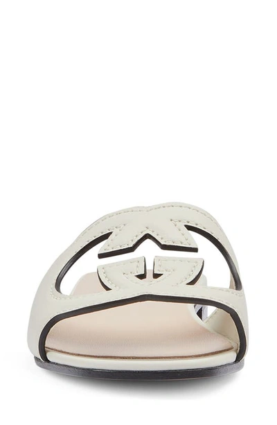 Shop Gucci Interlocking G Cutout Slide Sandal In Mystic White