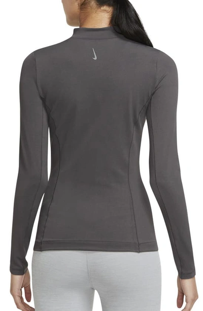 Shop Nike Yoga Luxe Dri-fit Full Zip Jacket In Medium Ash/ Particle Grey