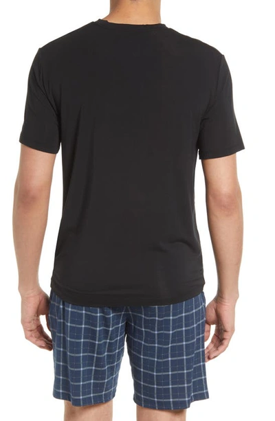 Tommy John Second Skin Pocket Sleep T-shirt In Black
