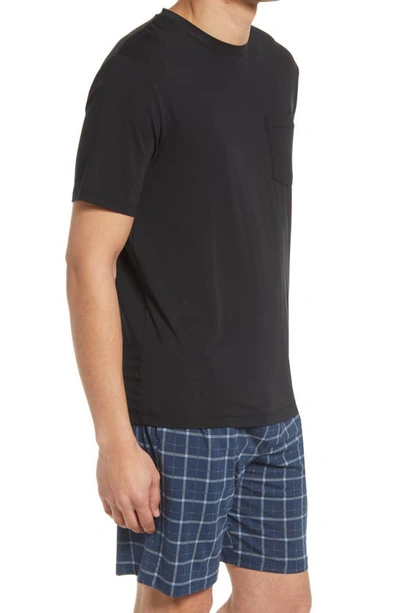 Tommy John Second Skin Pocket Sleep T-shirt In Black