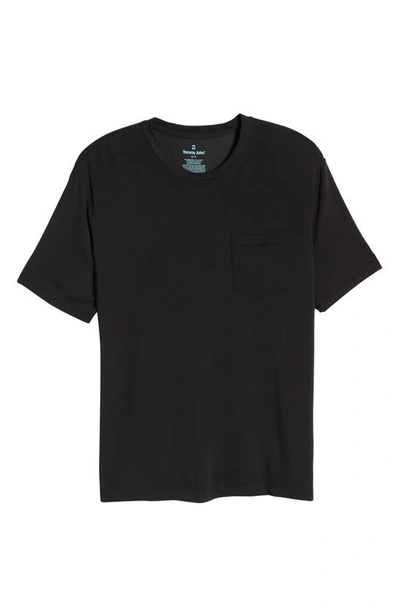 Tommy John Second Skin Pocket Sleep T-shirt In Black