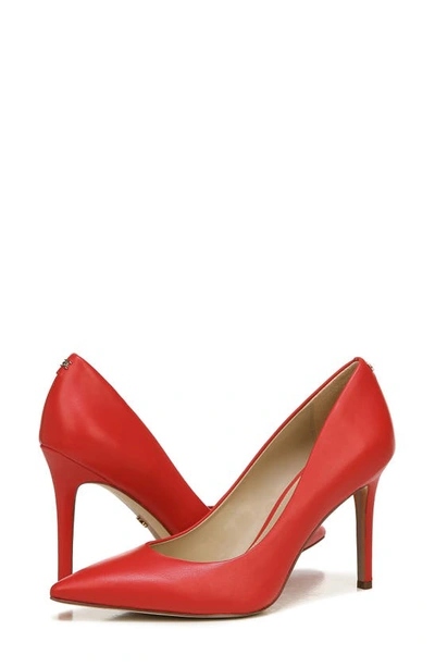 Shop Sam Edelman Hazel Pointed Toe Pump In Parisian Red