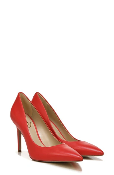 Sam Edelman Hazel Pointed Toe Pump In Parisian Red