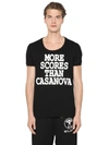 Moschino Casanova Printed Cotton Jersey T-shirt, Black In Black