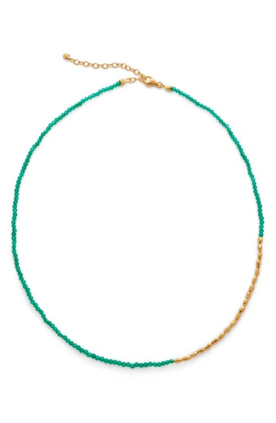Shop Monica Vinader Mini Nugget Stone Beaded Necklace In 18ct Gold Vermeil On Silver