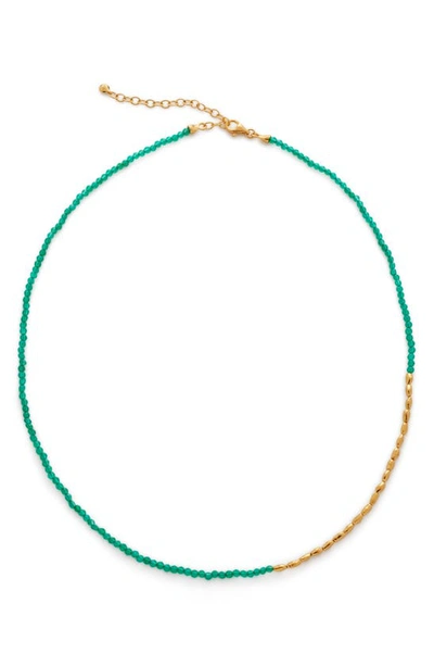 Monica Vinader Mini Nugget 18ct Yellow Gold-plated Vermeil Sterling Silver And Onyx Necklace In 18ct Gold Vermeil On Silver