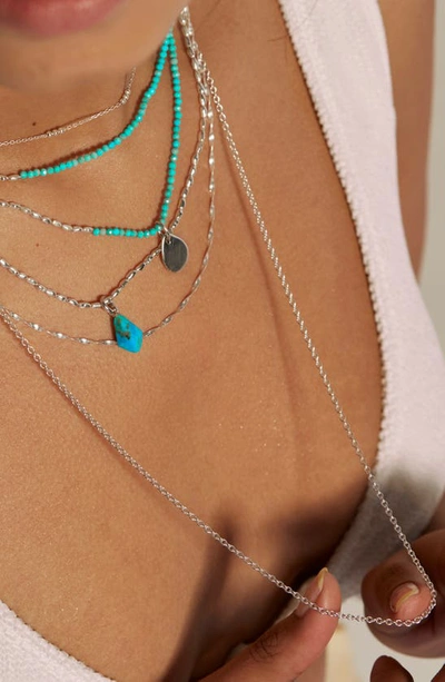 Monica Vinader Mini Nugget Recycled Sterling-silver And Turquoise Beaded Necklace In Sterling Silver