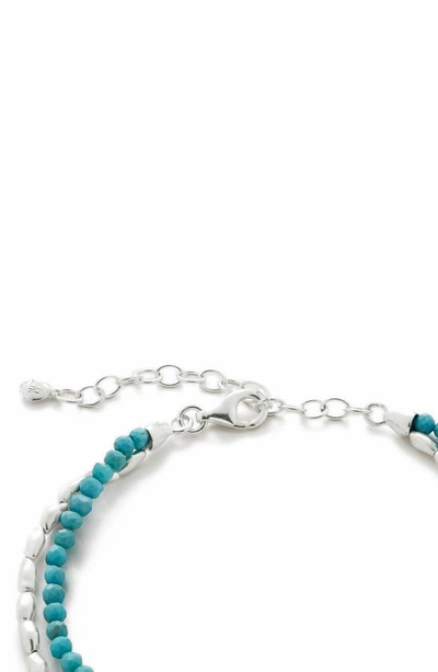 Shop Monica Vinader Mini Nugget Beaded Layered Bracelet In Sterling Silver