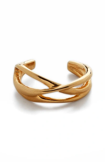 Shop Monica Vinader Nura Reef Ear Cuff In 18ct Gold Vermeil On Silver