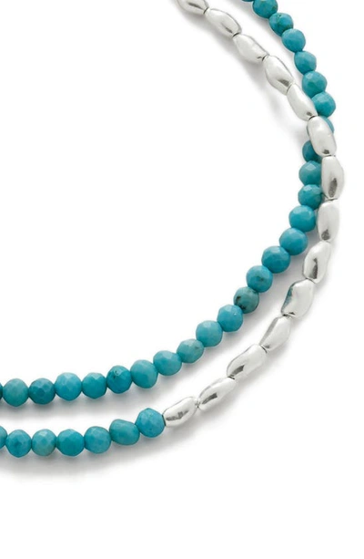 Monica Vinader Sterling Silver Mini Nugget Gemstone Beaded Bracelet In Sterling Silver