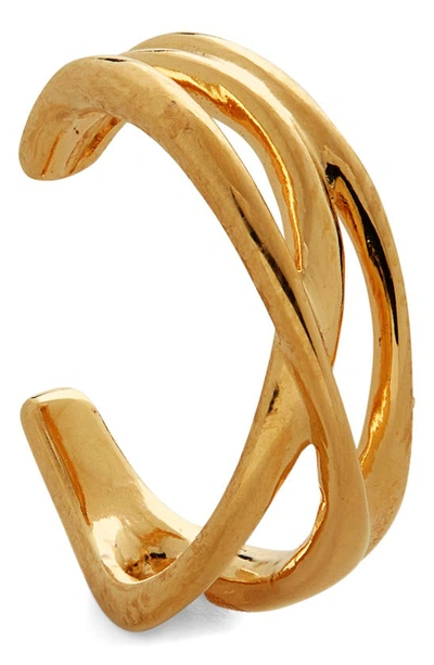 Shop Monica Vinader Nura Reef Ear Cuff In 18ct Gold Vermeil On Silver