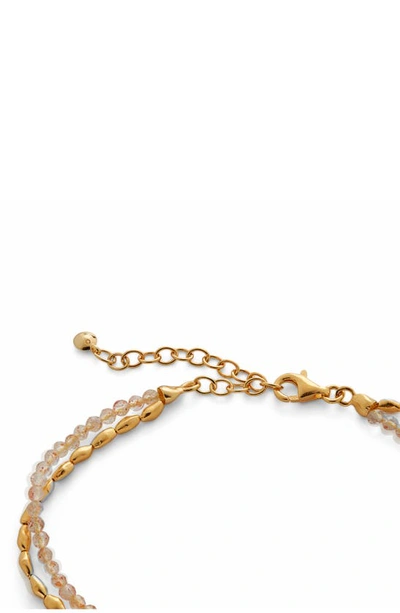 Shop Monica Vinader Mini Nugget Beaded Layered Bracelet In 18ct Gold On Sterling