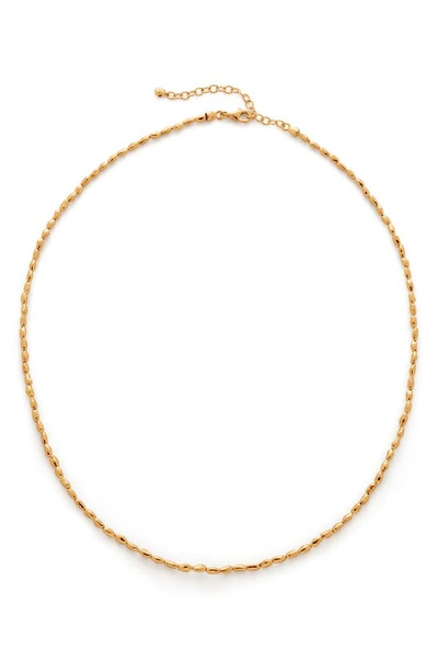 Shop Monica Vinader Mini Nugget Necklace In 18ct Gold Vermeil On Silver