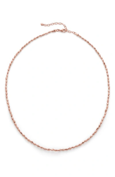 Shop Monica Vinader Mini Nugget Necklace In 18ct Rose Gold On Silver