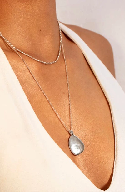 Shop Monica Vinader Mini Nugget Necklace In Sterling Silver